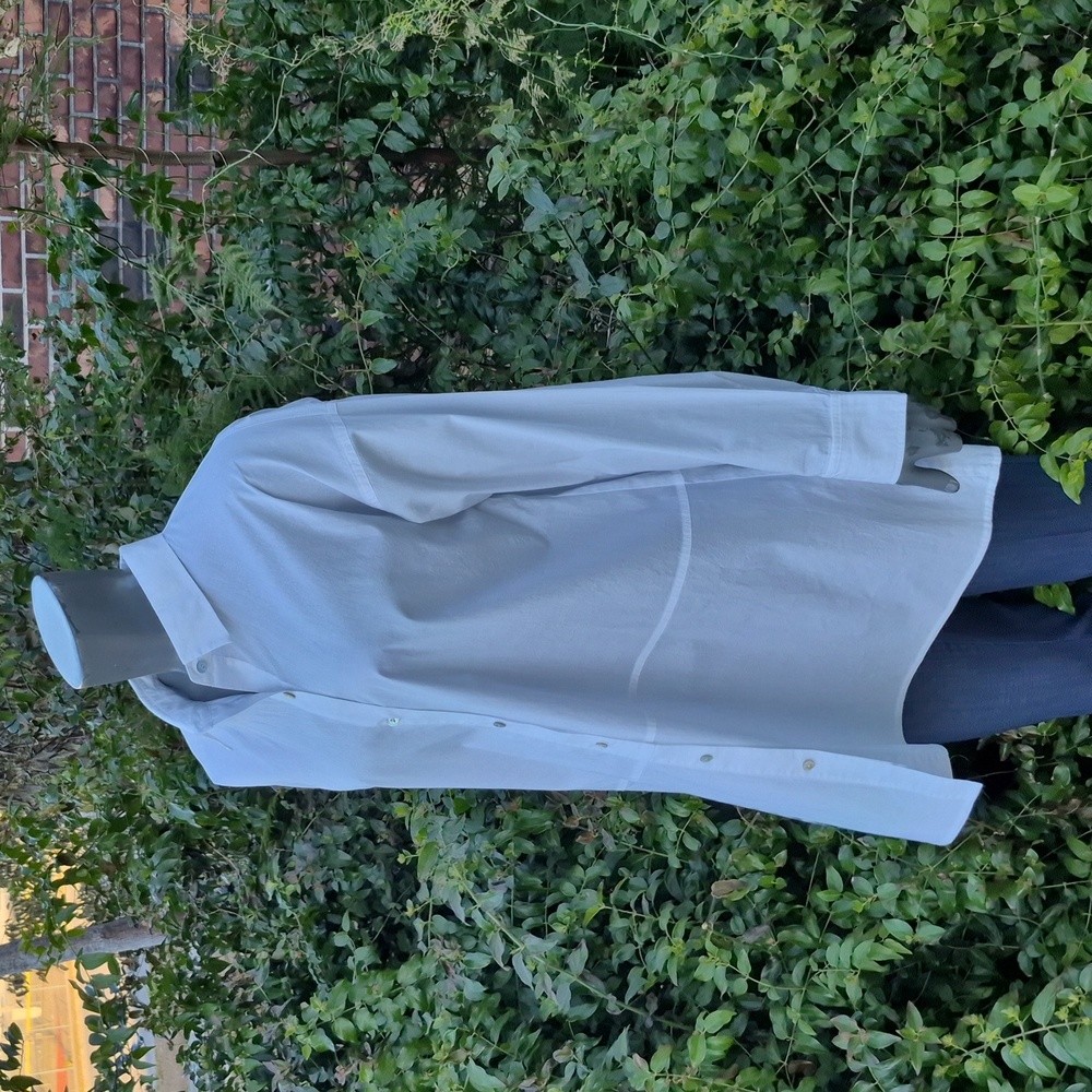 Eileen Fisher Ladies Cotton-Blend Crisp White Extra Long Shirt Coat